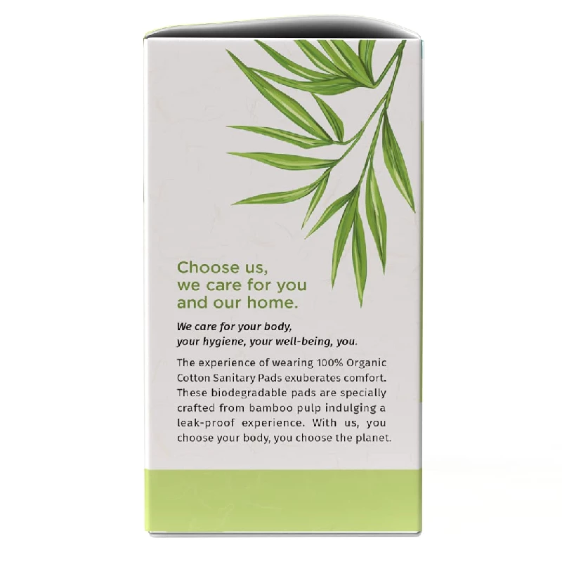 PEESAFE Organic Cotton Biodegradable Sanitary Pads, 10 Pads-7.webp